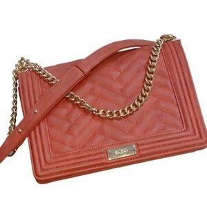 BCBG Paris Purse Bag Coral With Gold Hardware Shoulder Bag Women’s Handbag